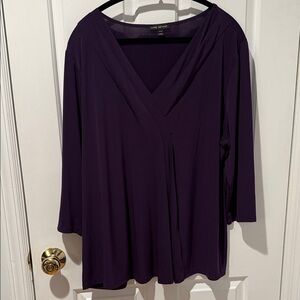 Lane Bryant Purple V-Neck Blouse